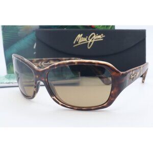 Maui Jim Pearl City MJ 214-10 Tortoise Wrap Sunglasses Brown polarized Lens 63mm